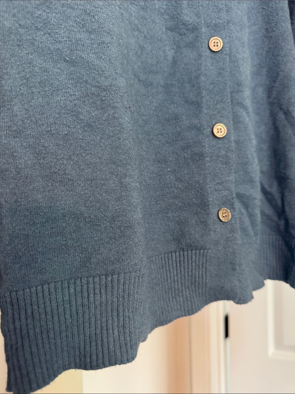 Blue Knit Cardigan Shoulder Sweater - Picture 8 of 9